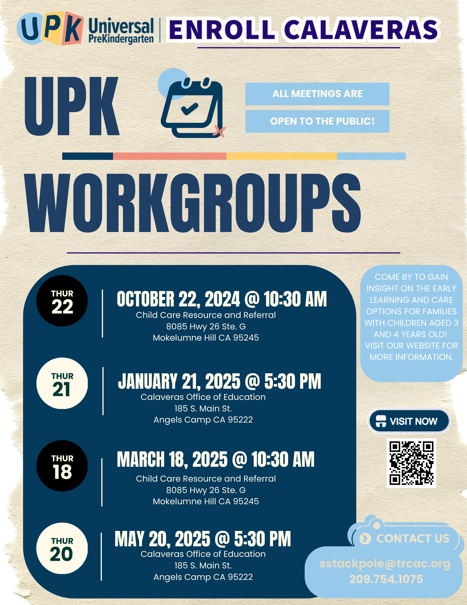 UPK Workshops flyer